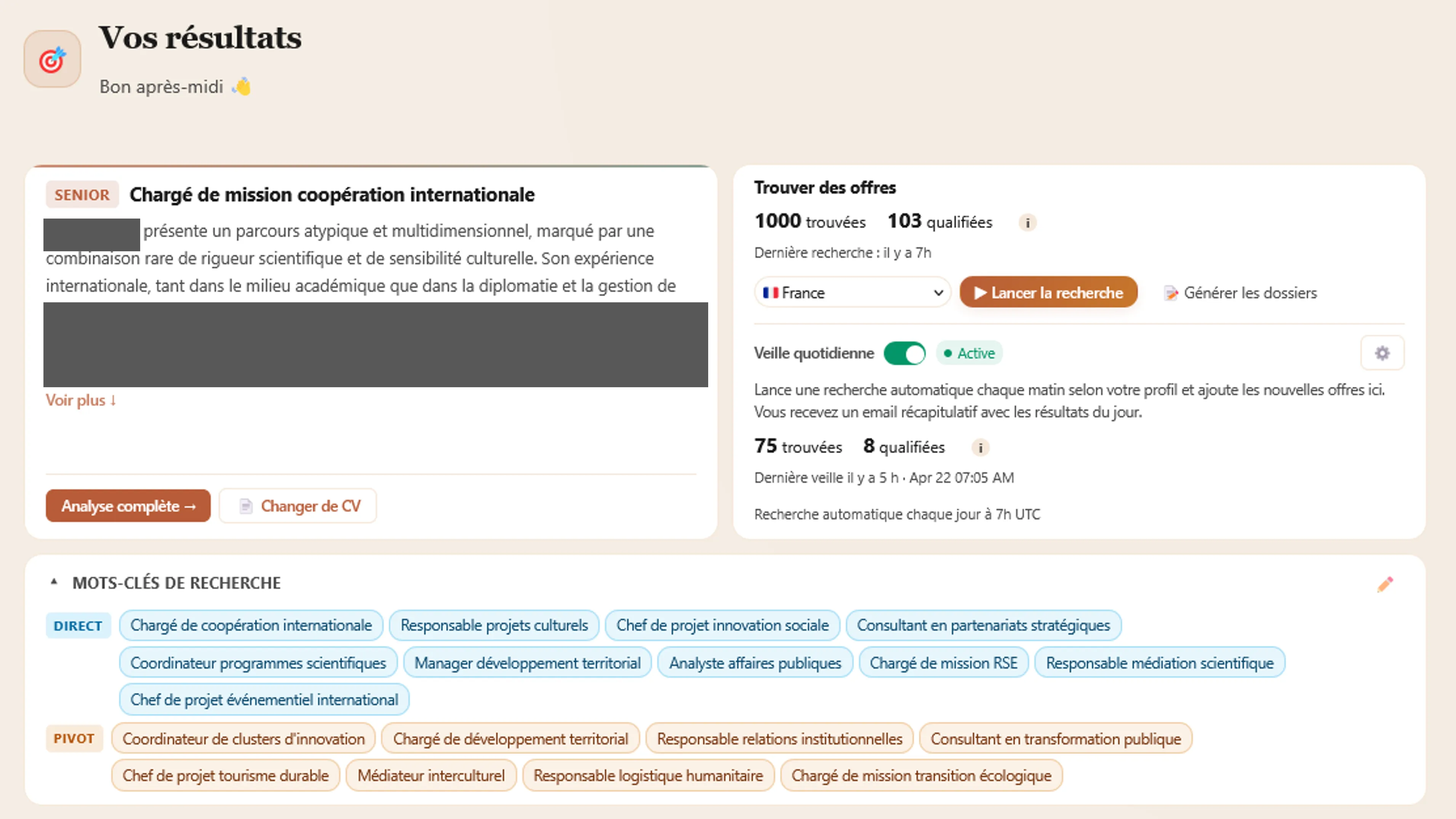 Example of noisy job search results on traditional job boards